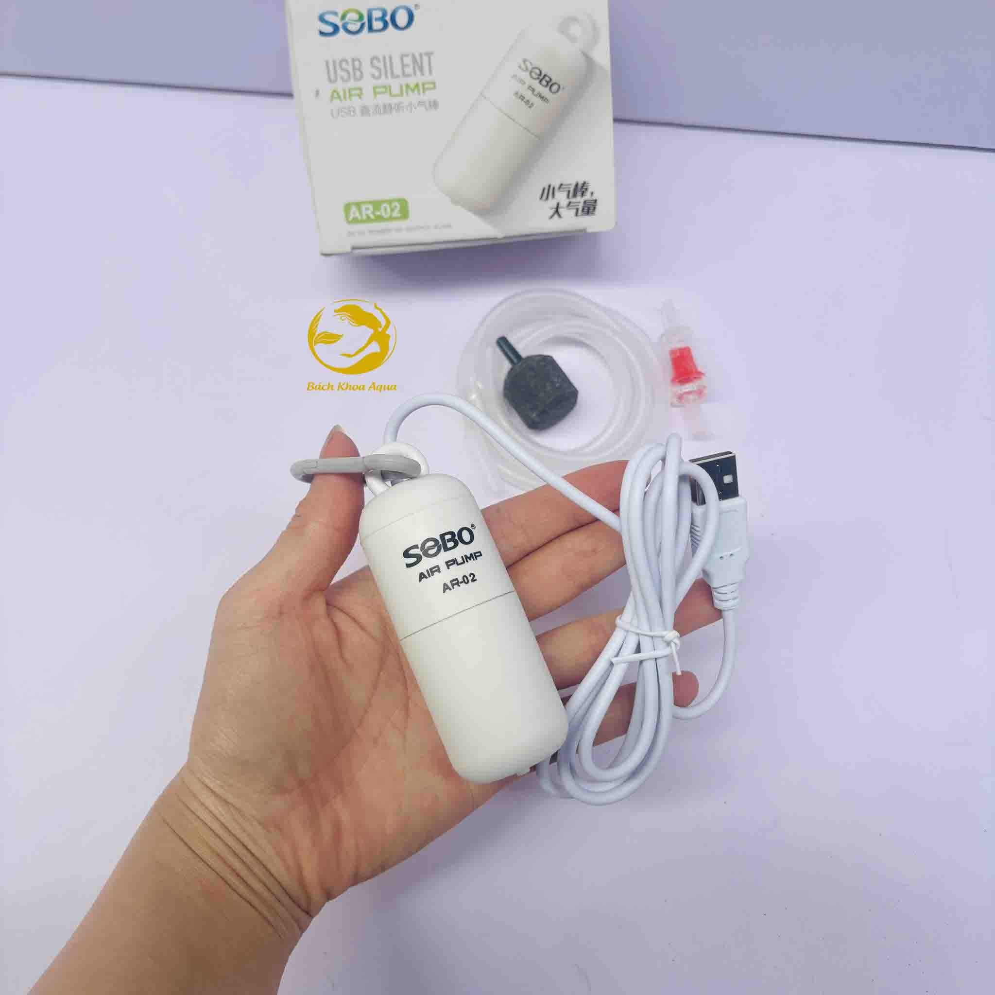 Máy sủi Sobo AR-02 USB mini cho bể cá nhỏ